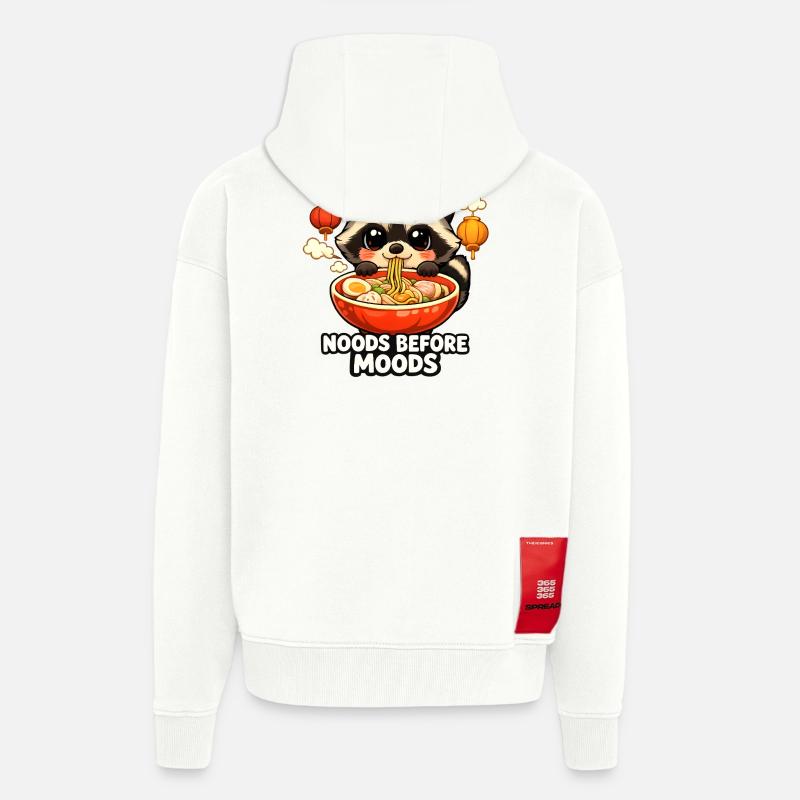Ramen Noods Before Moods Waschbär - Zip Hoodie - made by SPREAD - OFF WHITE