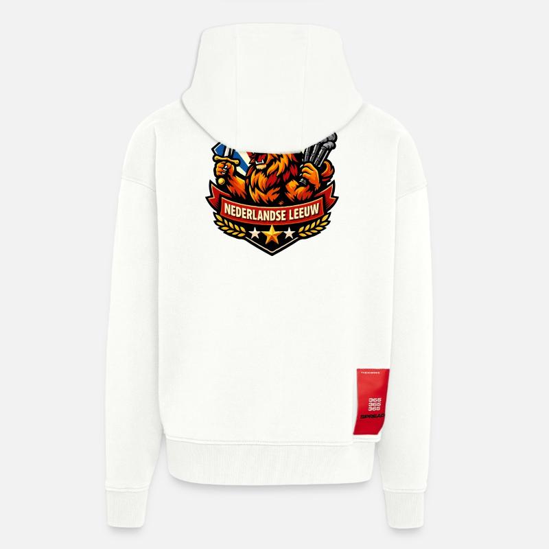 Holländischer Löwe mit Schwert und Rauch - Zip Hoodie - made by SPREAD - OFF WHITE
