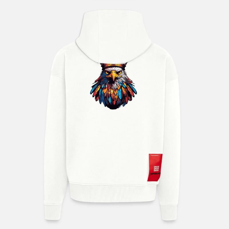 Adler Comic Krone - Zip Hoodie - made by SPREAD - OFF WHITE