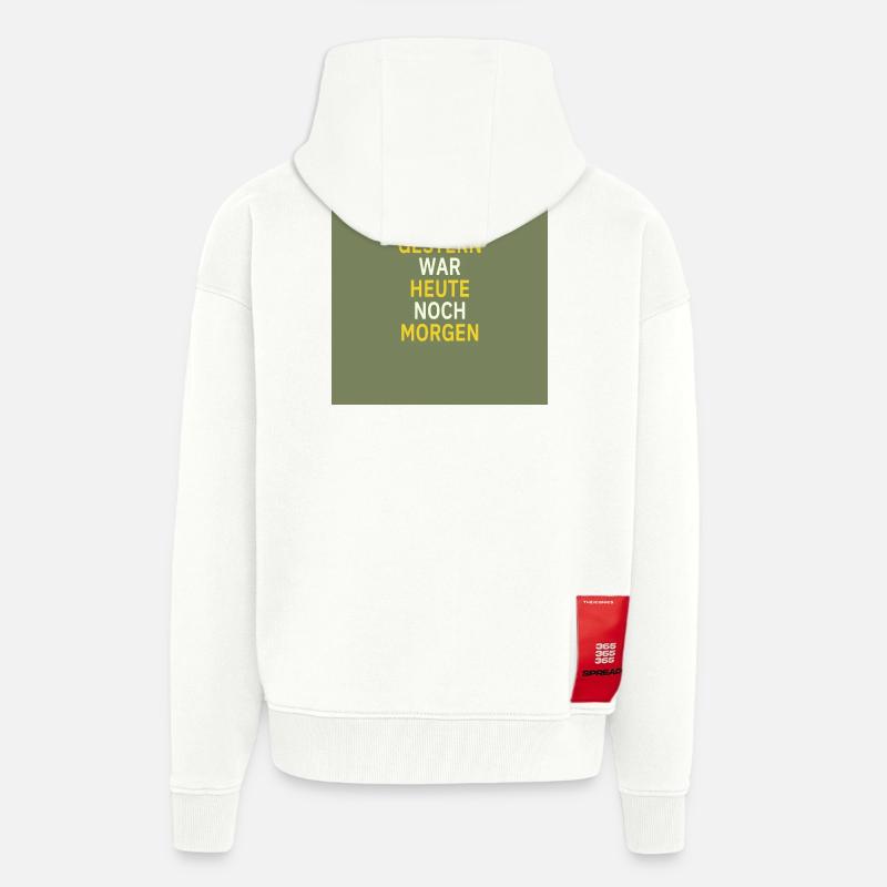 Gestern war heute noch morgen - Zip Hoodie - made by SPREAD - OFF WHITE