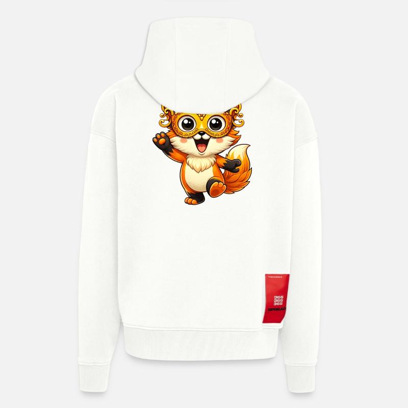 Carnival Fox Disguise Carnival Dancing Joy - Zip Hoodie - made by SPREAD - OFF WHITE