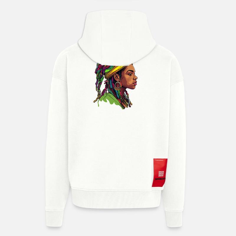 Kopfwrap Farbexplosion Portrait - Zip Hoodie - made by SPREAD - OFF WHITE
