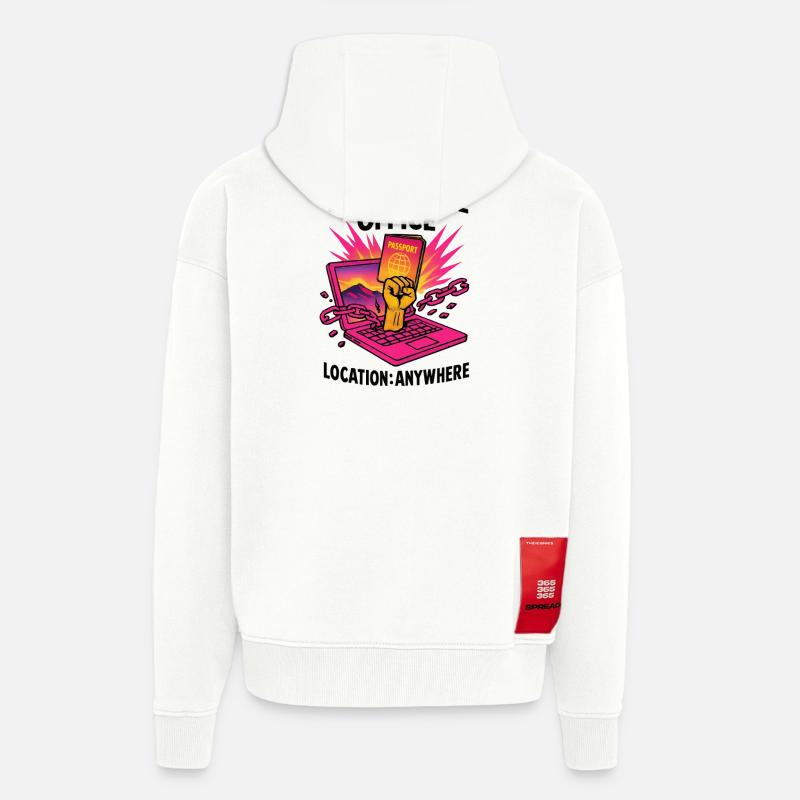 Telearbeit – Telearbeit – Voll-Fernarbeit - Zip Hoodie - made by SPREAD - OFF WHITE
