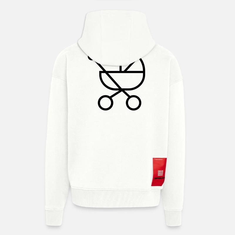 poussette - Veste à capuche bio épaisse oversize fabriqué en UE - OFF WHITE