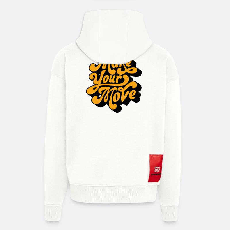 Make Your Move Retro Script - Zip Hoodie - made by SPREAD - OFF WHITE