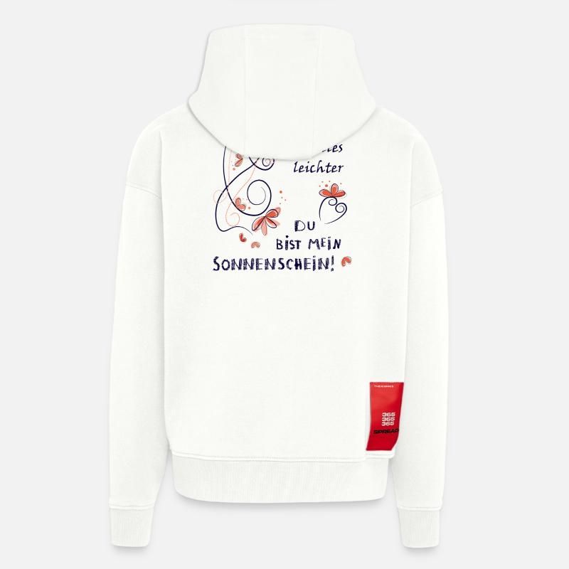 Tu es mon rayon de soleil - Veste à capuche bio épaisse oversize fabriqué en UE - OFF WHITE