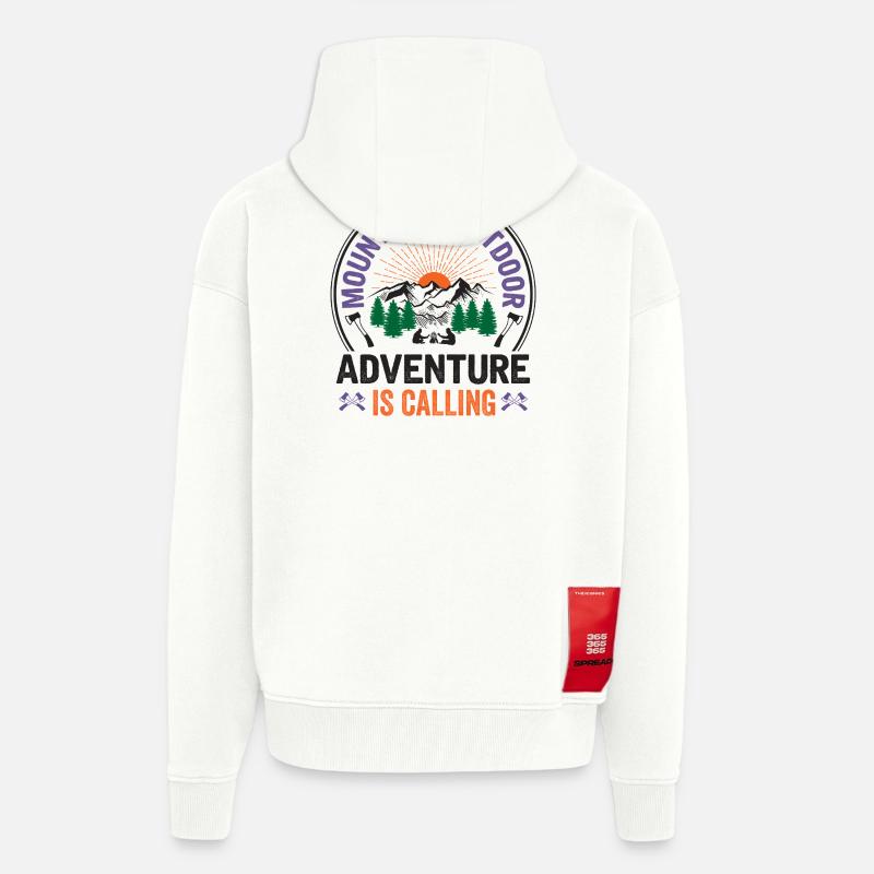 Berge – Das Abenteuer ruft - Zip Hoodie - made by SPREAD - OFF WHITE