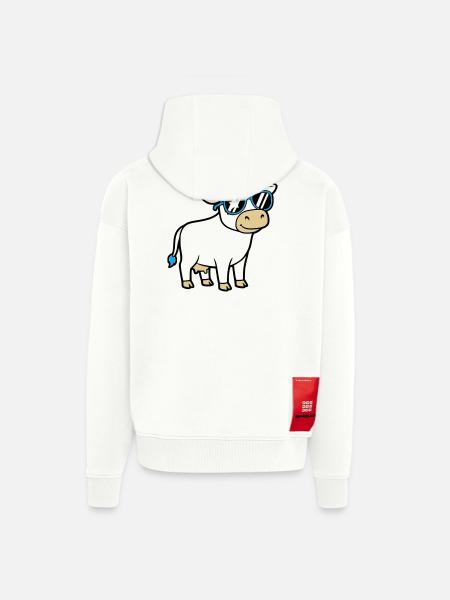Cool Cow Sunglasses Casual Vector - Zip Hoodie - made by SPREAD - OFF WHITE