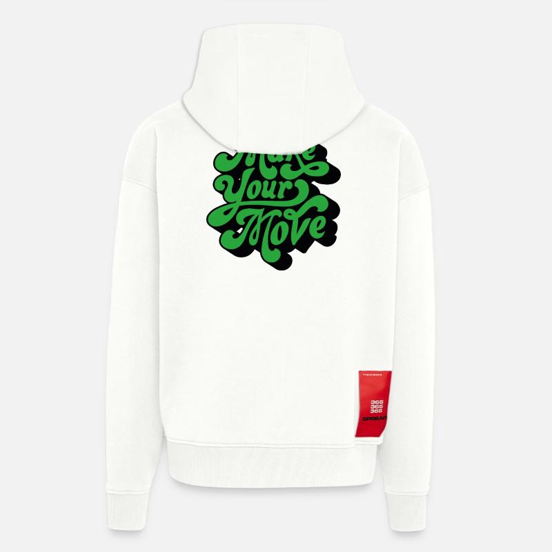 Mach deinen Schritt – Retro Handtext - Zip Hoodie - made by SPREAD - OFF WHITE