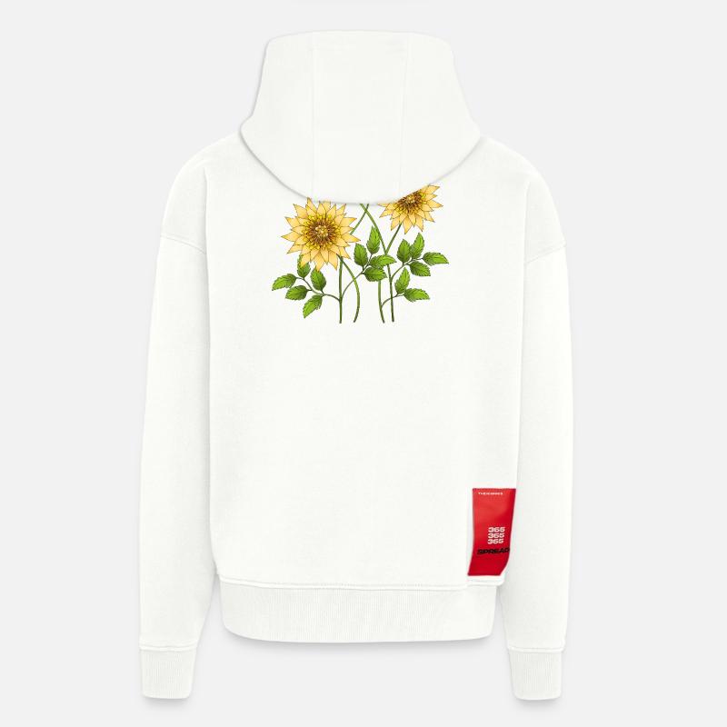 Fleur - Veste à capuche bio épaisse oversize fabriqué en UE - OFF WHITE