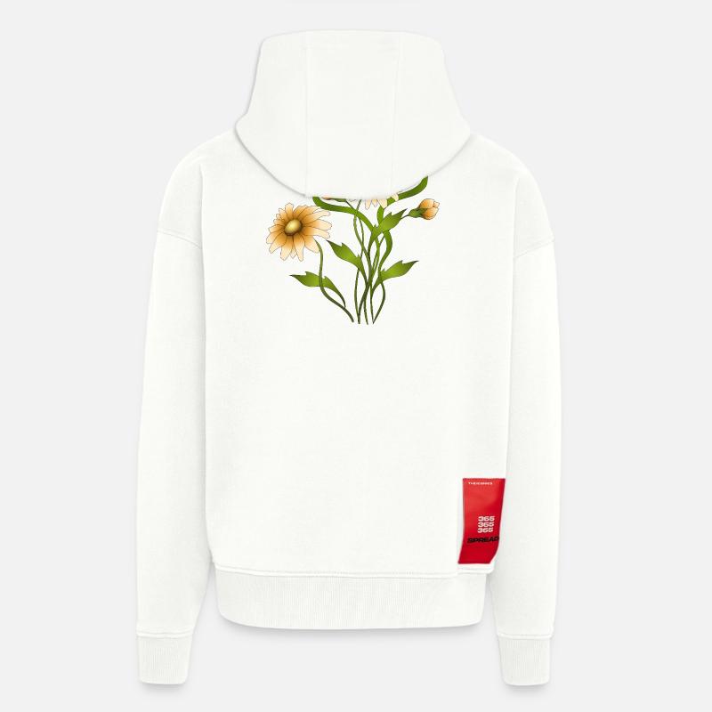 Fleur - Veste à capuche bio épaisse oversize fabriqué en UE - OFF WHITE