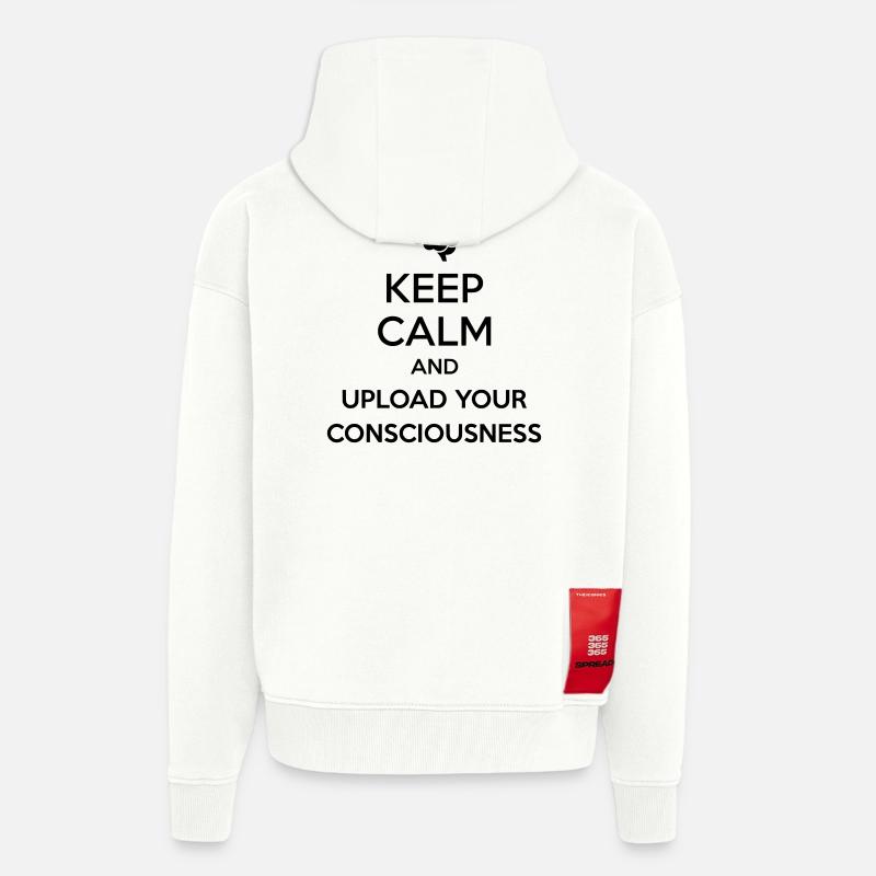 Lade dein Bewusstsein hoch – Sarkastischer Tech-Witz - Zip Hoodie - made by SPREAD - OFF WHITE