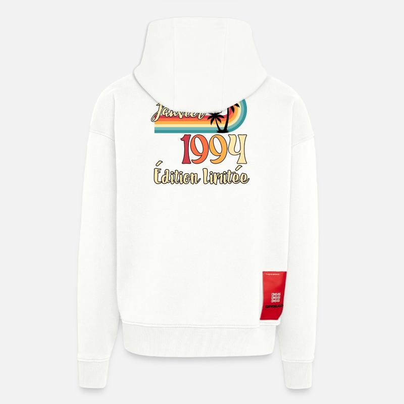 Janvier 1994 – Édition limitée rétro - Veste à capuche bio épaisse oversize fabriqué en UE - OFF WHITE