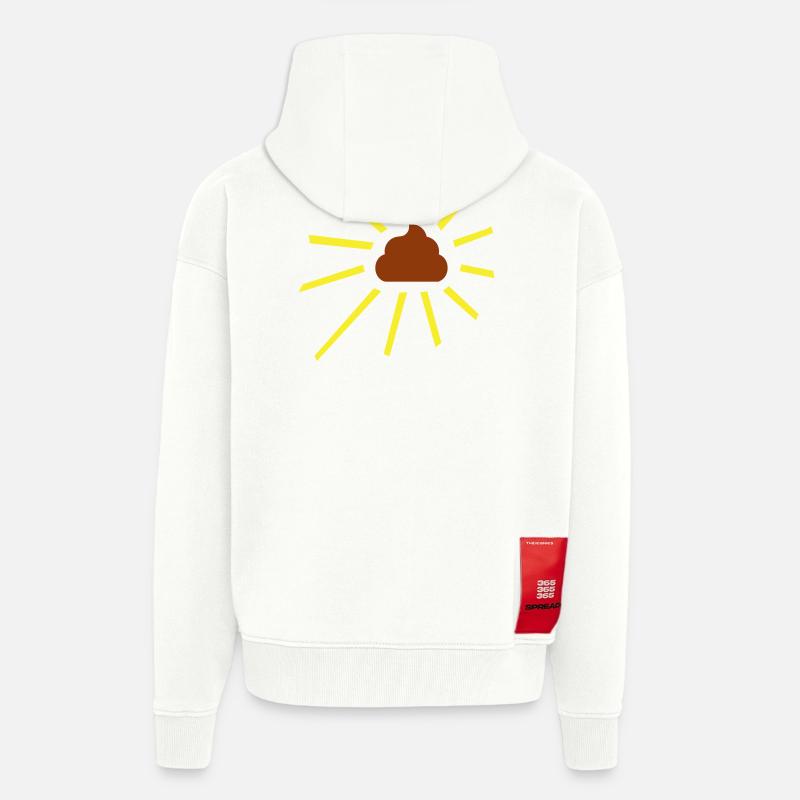On dirait que du caca - Veste à capuche bio épaisse oversize fabriqué en UE - OFF WHITE