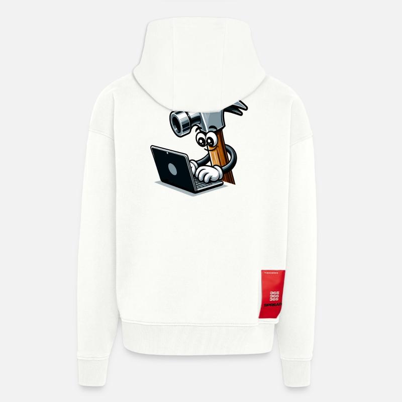 HammerCode: Tool meets bits - Zip Hoodie - made by SPREAD - OFF WHITE