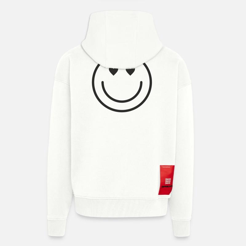Smiley lachen lächle smile - Zip Hoodie - made by SPREAD - OFF WHITE