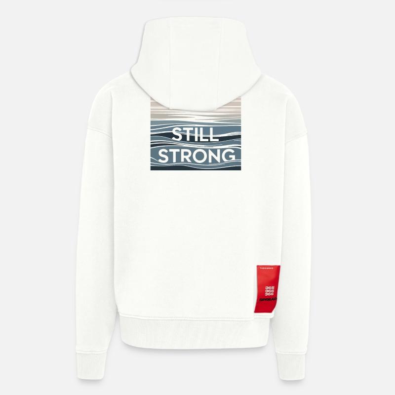 Still Strong Wave Pattern - Zip Hoodie - made by SPREAD - OFF WHITE