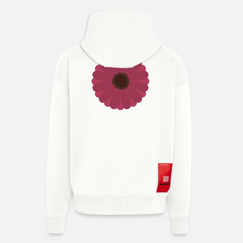 Pink Gerbera Bloom Pattern - Zip Hoodie - made by SPREAD - OFF WHITE