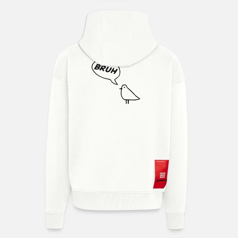 Ein frecher Vogel, der BRUH! - Zip Hoodie - made by SPREAD - OFF WHITE