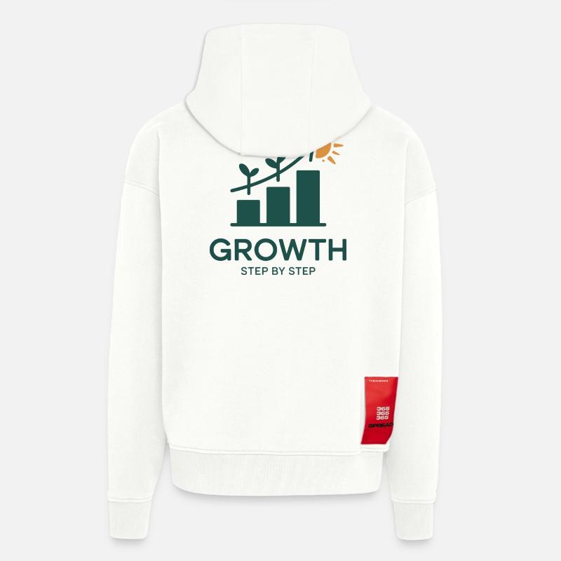 Growth Step by Step – Erfolg & Wachstum - Zip Hoodie - made by SPREAD - OFF WHITE