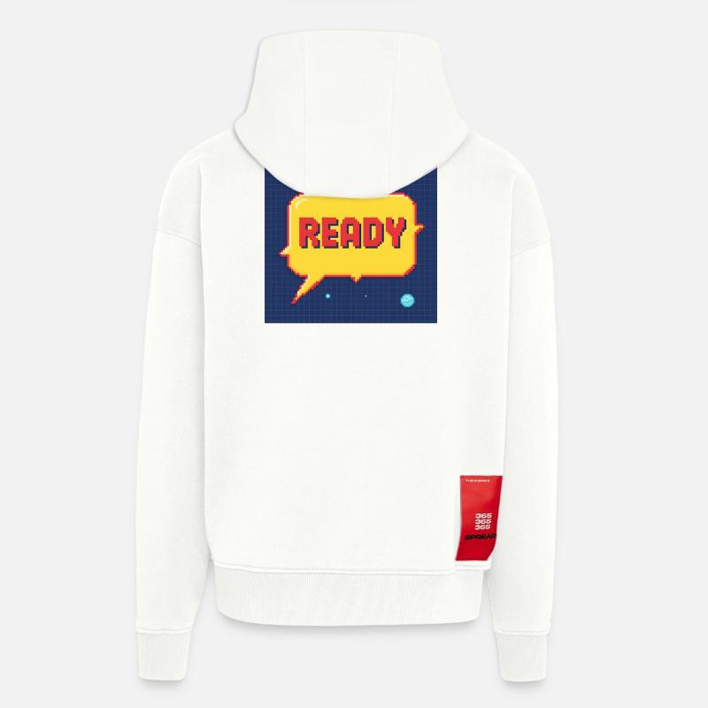Ready Pixel Speech Bubble in Space - Zip Hoodie - made by SPREAD - OFF WHITE