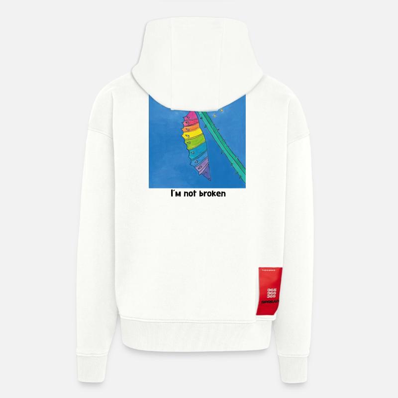 Bon comme je suis ! - Veste à capuche bio épaisse oversize fabriqué en UE - OFF WHITE