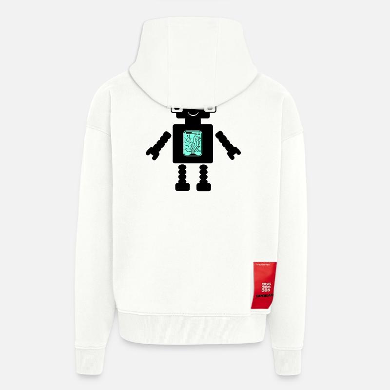 Robot Comic - Veste à capuche bio épaisse oversize fabriqué en UE - OFF WHITE