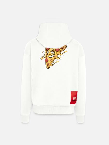 Pizza-Slice mit frechem Grinsen - Zip Hoodie - made by SPREAD - OFF WHITE