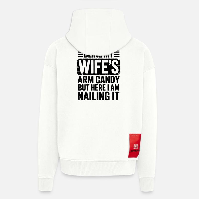 Ehefrau Sprüche Ehefrauen Lustige Ehefrau Geschenk - Zip Hoodie - made by SPREAD - OFF WHITE