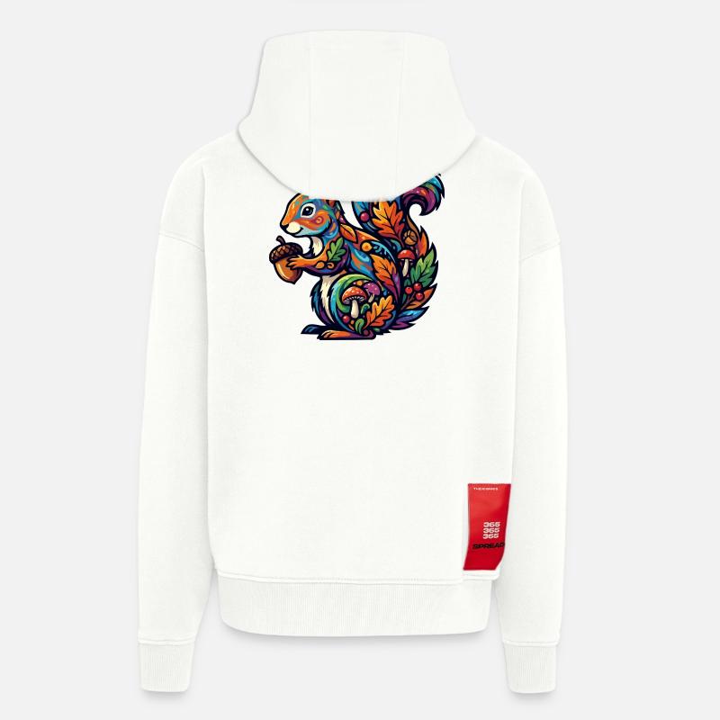 Buntes Eichhörnchen Herbstzauber Nuss Waldbewohner - Zip Hoodie - made by SPREAD - OFF WHITE