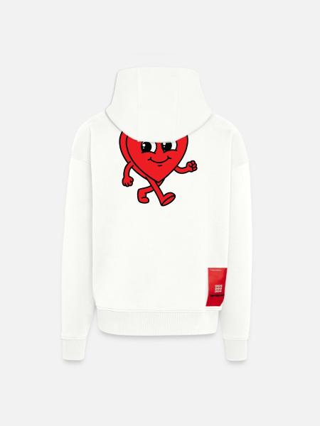 Walking Heart - Zip Hoodie - made by SPREAD - OFF WHITE