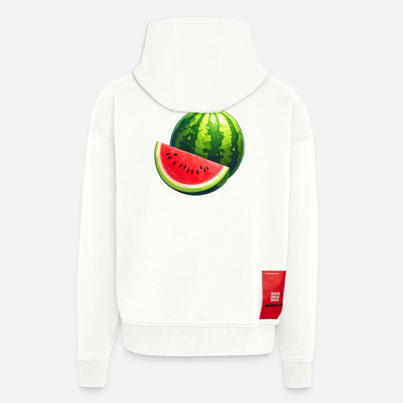 Pastèque - Veste à capuche bio épaisse oversize fabriqué en UE - OFF WHITE