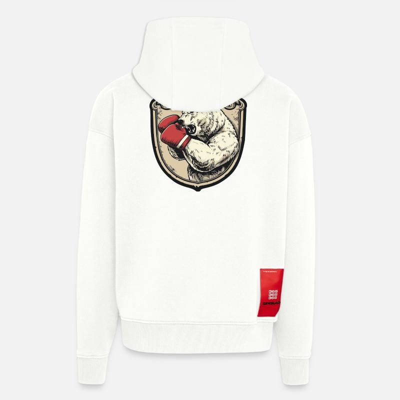 Eisbär Polar Bär Boxer MMA - Zip Hoodie - made by SPREAD - OFF WHITE