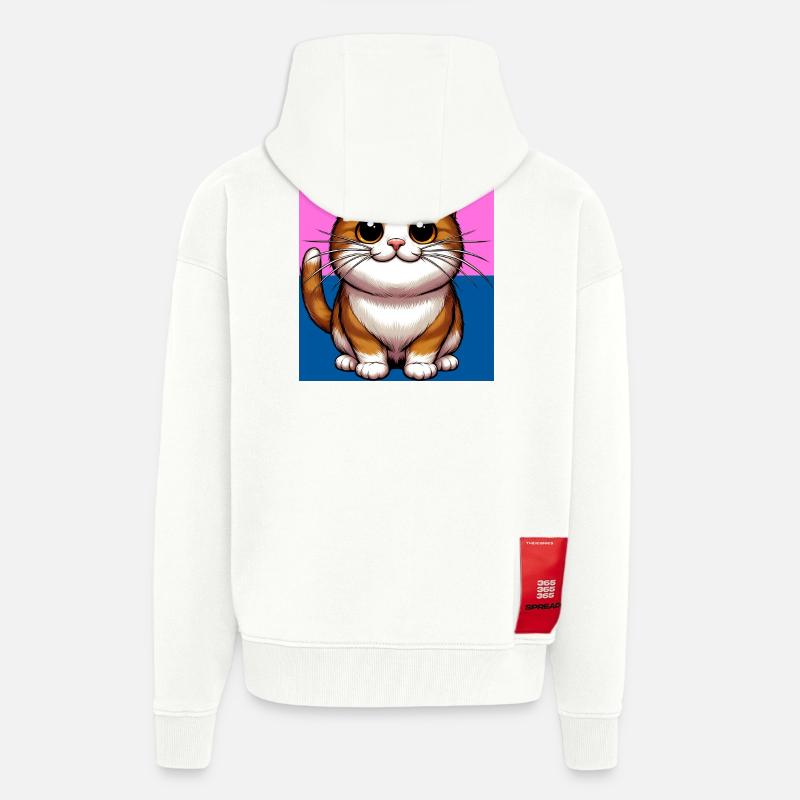 chat - Veste à capuche bio épaisse oversize fabriqué en UE - OFF WHITE
