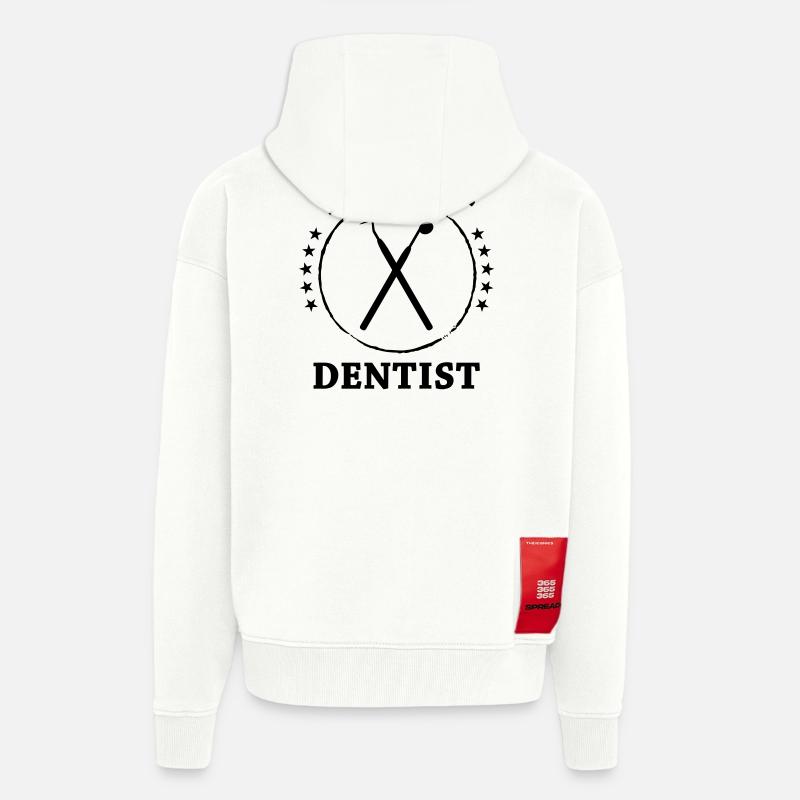 Best Dentist Tools Crest - Veste à capuche bio épaisse oversize fabriqué en UE - OFF WHITE