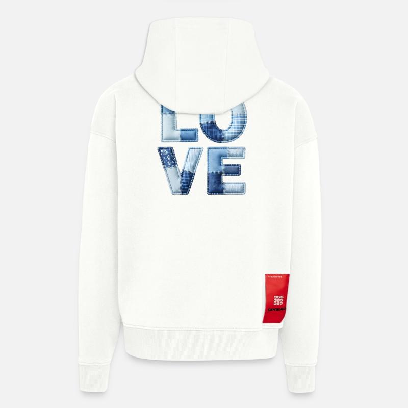 Love Modern Patchwork Art - Zip Hoodie - made by SPREAD - OFF WHITE