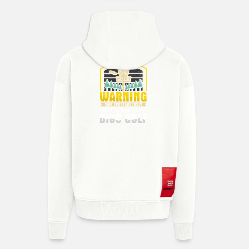 Cadeaux de disc golf Disc Golf - Veste à capuche bio épaisse oversize fabriqué en UE - OFF WHITE
