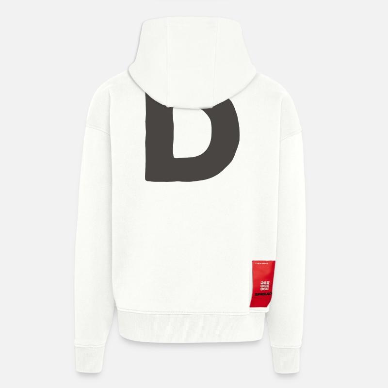 Minimalbuchstabe D Fett Monogramm-Typografie - Zip Hoodie - made by SPREAD - OFF WHITE