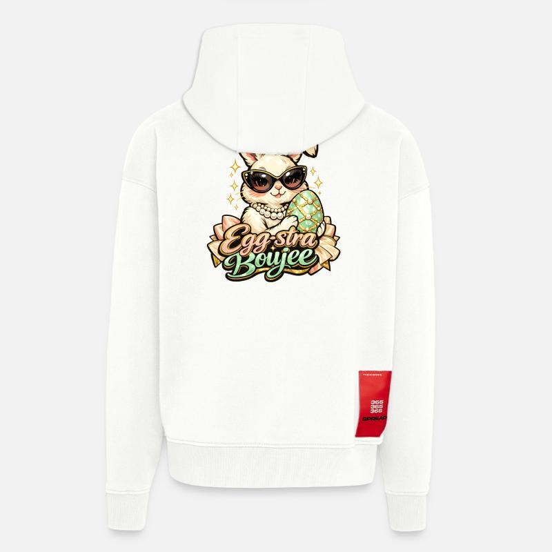 Egg-stra Boujee Easter Bunny Easter - Zip Hoodie - made by SPREAD - OFF WHITE