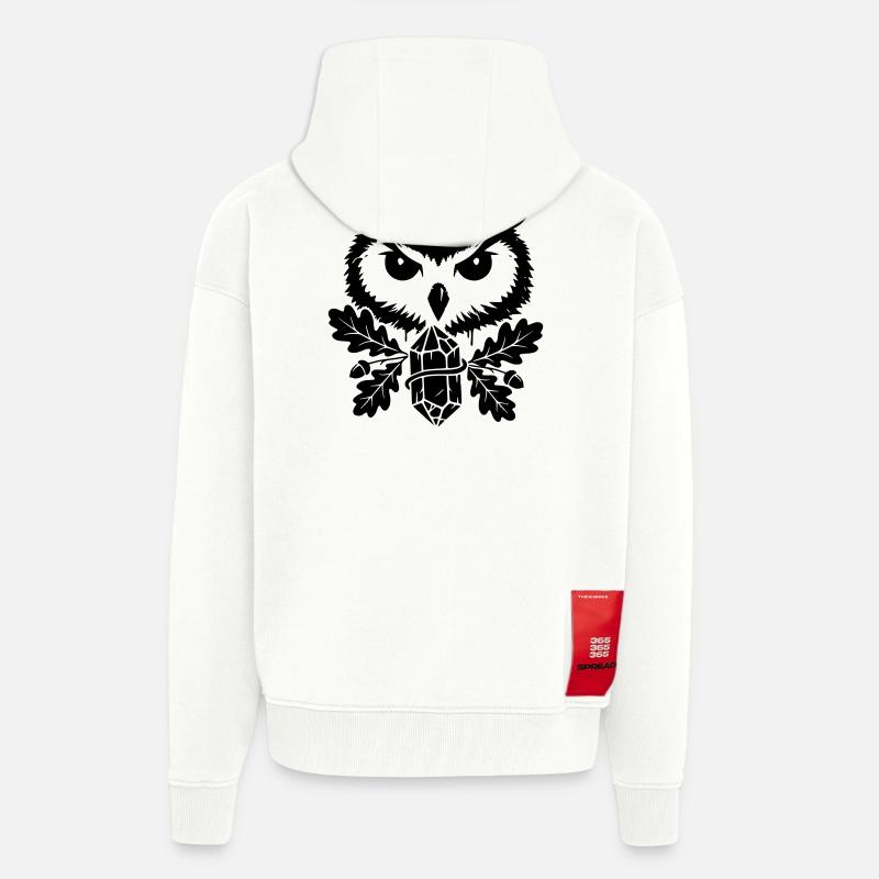 Fantasy Eule Kristall Tattoo - Zip Hoodie - made by SPREAD - OFF WHITE