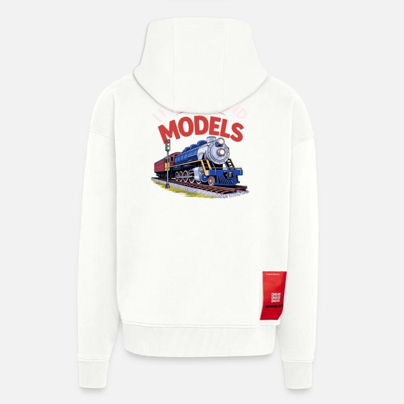 Je m’amuse avec des modèles - Veste à capuche bio épaisse oversize fabriqué en UE - OFF WHITE