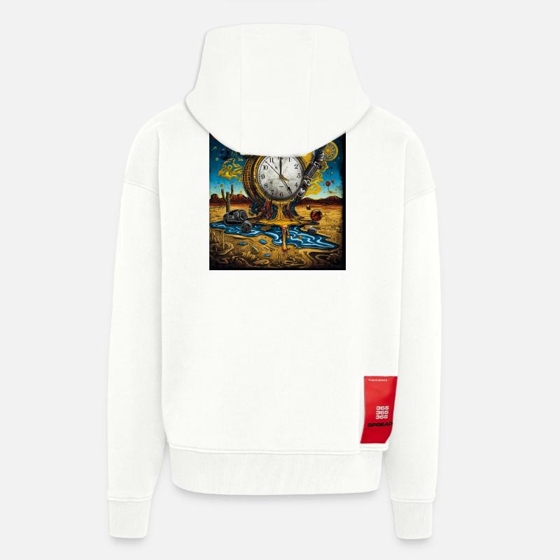 Floating Time Clock in Sand Desert - Zip Hoodie - made by SPREAD - OFF WHITE