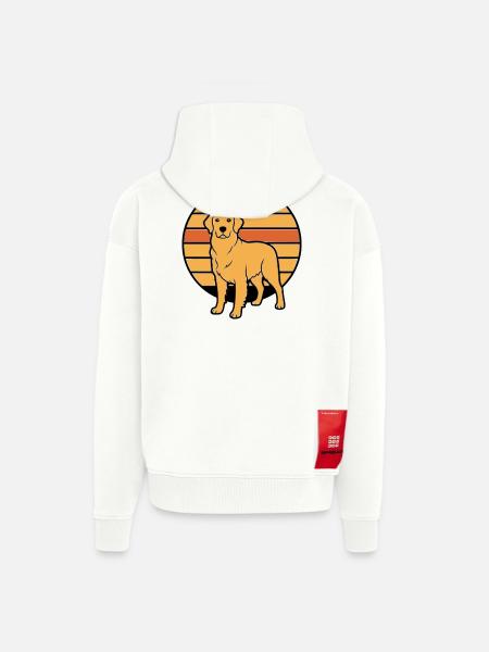 Dog Retriever Retro Sunset - Zip Hoodie - made by SPREAD - OFF WHITE