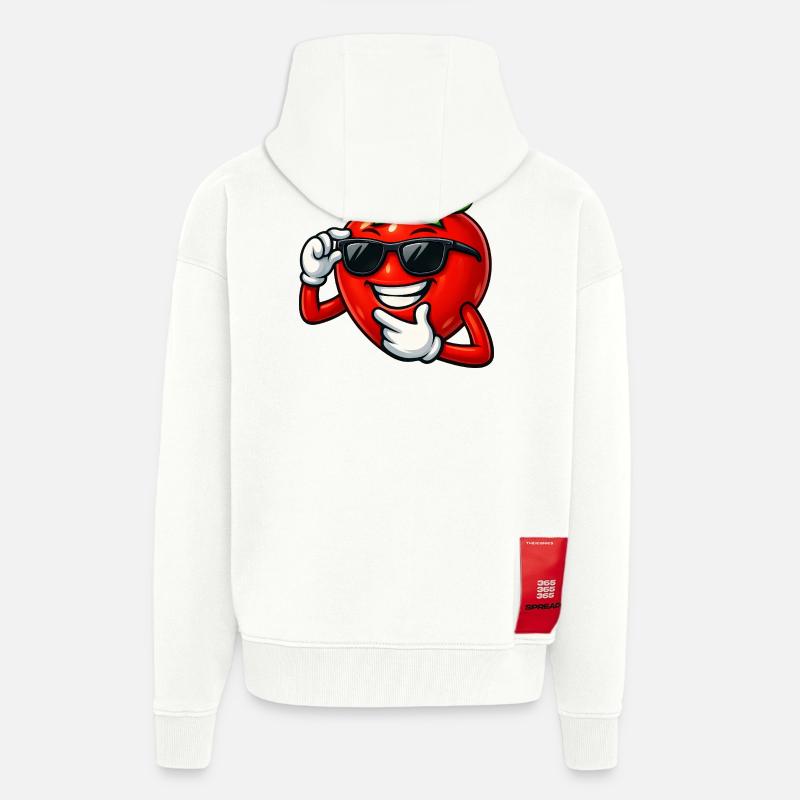 Coole Cartoon Tomate Comic Gemüse Spaß - Zip Hoodie - made by SPREAD - OFF WHITE