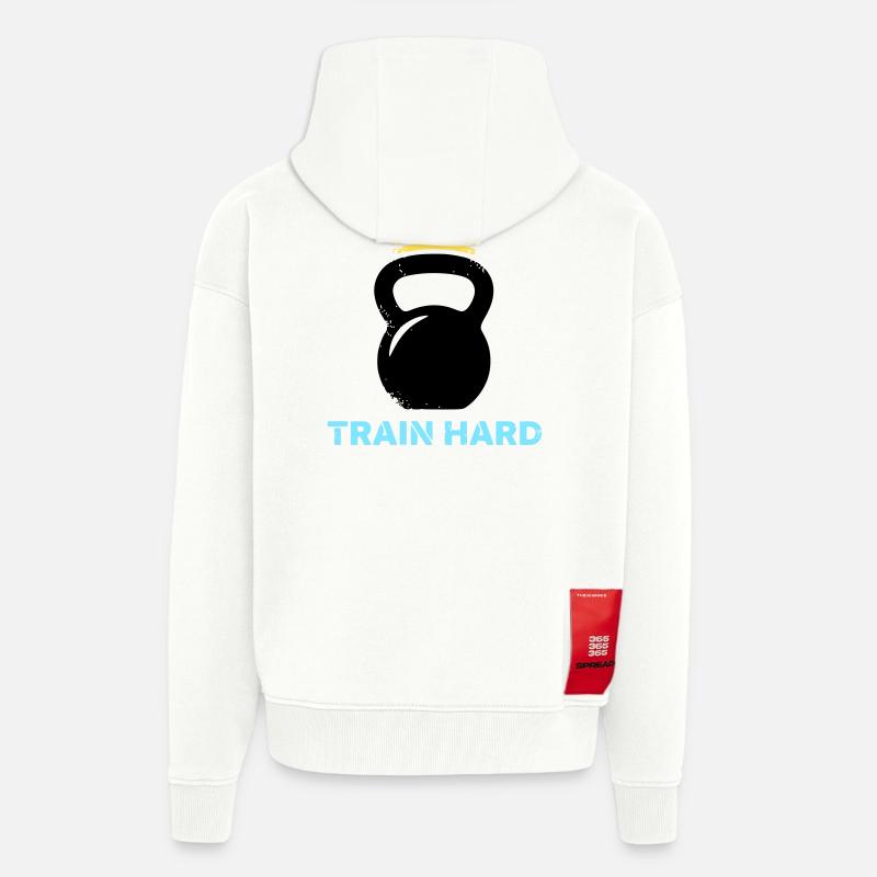 Kugelhantel Krone Train Hard - Zip Hoodie - made by SPREAD - OFF WHITE
