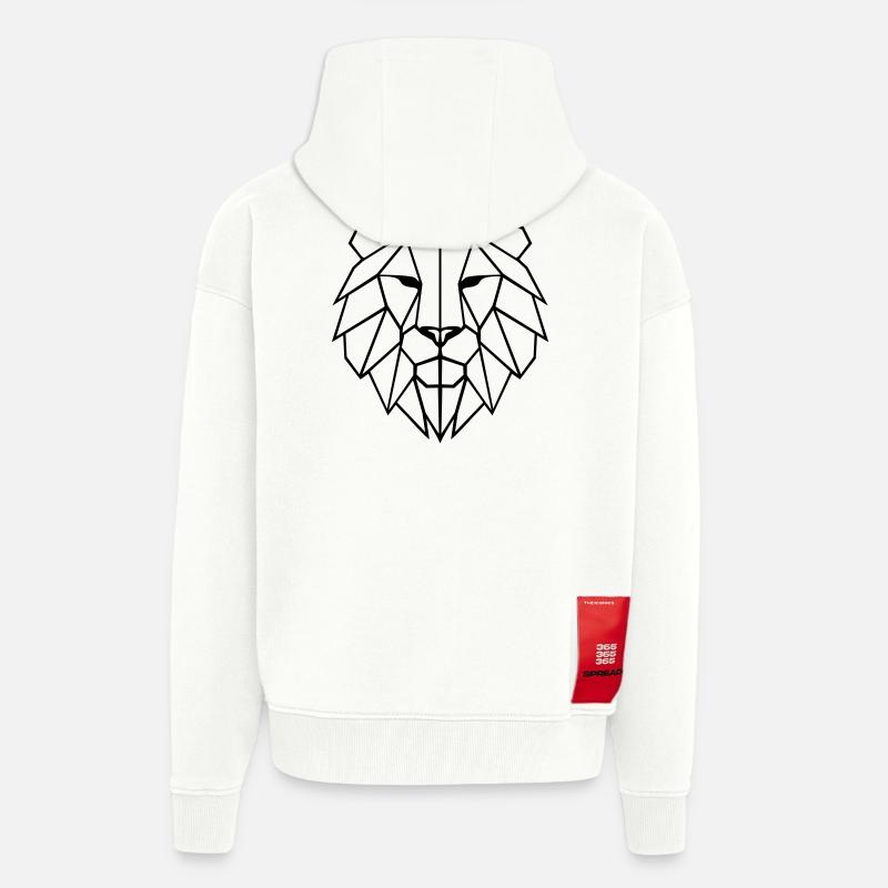 Löwe Polygon - Zip Hoodie - made by SPREAD - OFF WHITE