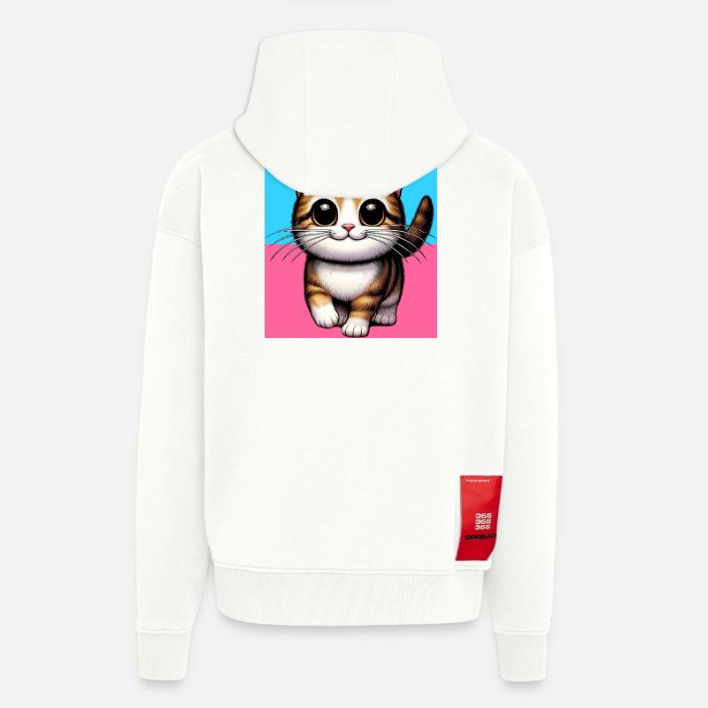 chat - Veste à capuche bio épaisse oversize fabriqué en UE - OFF WHITE