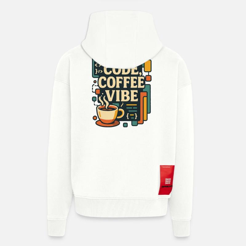 Code Coffee Vibe – Funny Programmer T-Shirt - Zip Hoodie - made by SPREAD - OFF WHITE