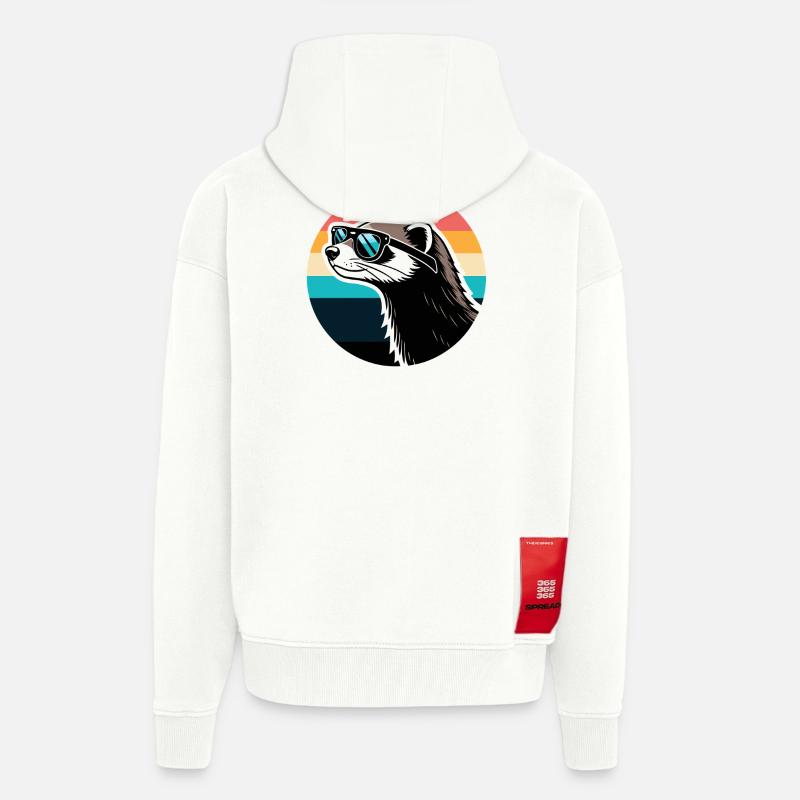 Frettchen-Silhouette Retro-Regenbogen - Zip Hoodie - made by SPREAD - OFF WHITE