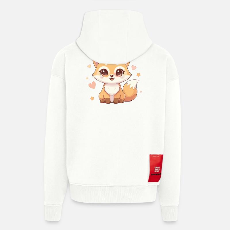 Kuschelfuchs mit Herzchen Charme - Zip Hoodie - made by SPREAD - OFF WHITE